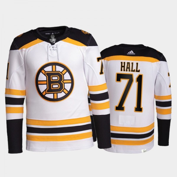 2021-22 Boston Bruins Taylor Hall Pro Authentic Jersey White Away Uniform