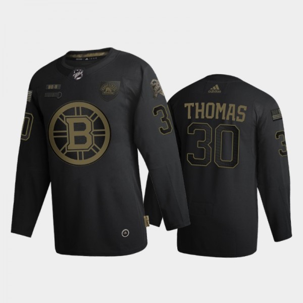 Men Boston Bruins Tim Thomas #30 2020 Veterans Day...