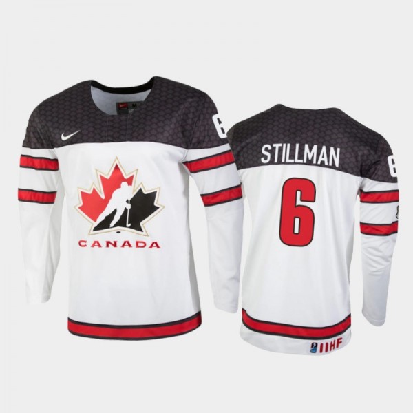 Men's Canada 2021 IIHF U18 World Championship Chase Stillman #6 White Jersey