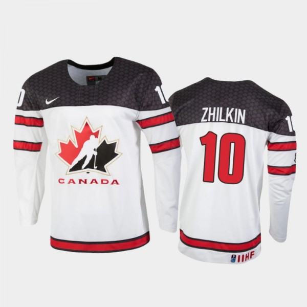 Men's Canada 2021 IIHF U18 World Championship Danny Zhilkin #10 White Jersey