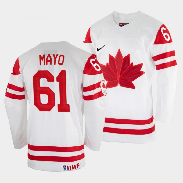 Dysin Mayo 2022 IIHF World Championship Canada Hockey #61 White Jersey Home