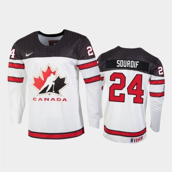 Justin Sourdif Canada Hockey White Home Jersey 202...