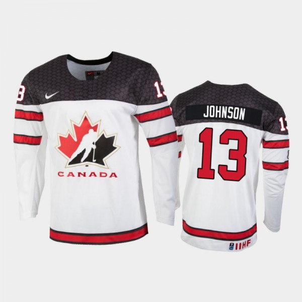 Kent Johnson Canada Hockey White Home Jersey 2022 ...