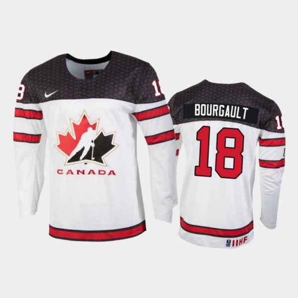 Xavier Bourgault Canada Hockey White Home Jersey 2...
