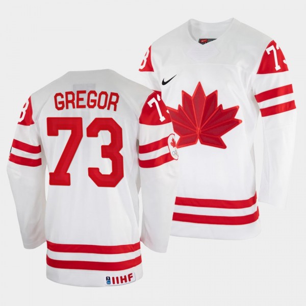 Noah Gregor 2022 IIHF World Championship Canada Hockey #73 White Jersey Home