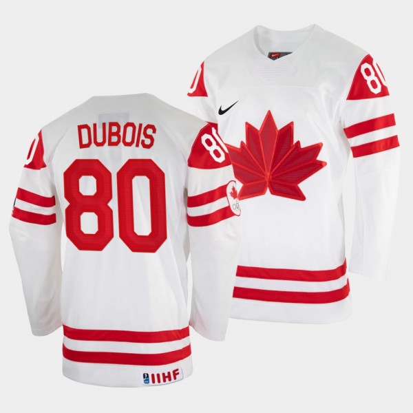Pierre-Luc Dubois 2022 IIHF World Championship Canada Hockey #80 White Jersey Home