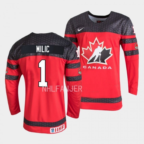 Thomas Milic Canada 2023 IIHF World Junior Championship #1 Red Jersey