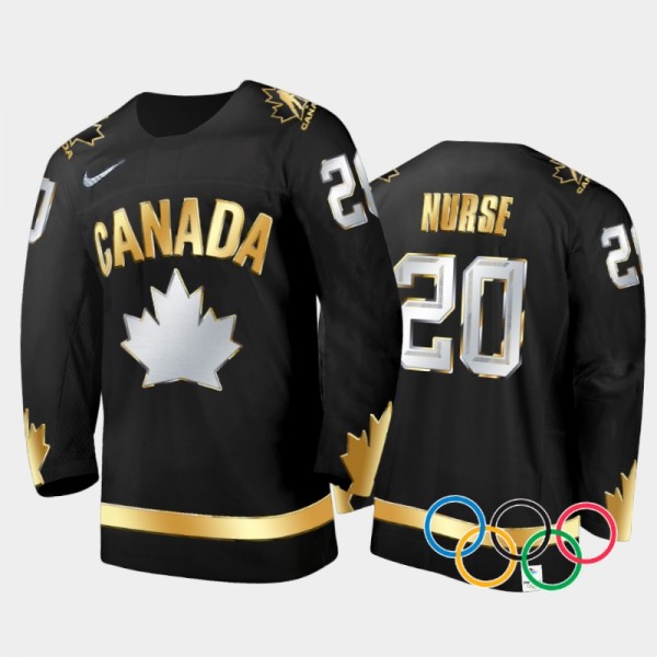 Sarah Nurse Canada Women's Hockey Black Gold Winner Jersey 2022 Winter Olympic Champions