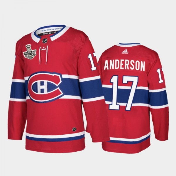 Montreal Canadiens Josh Anderson #17 2021 de la Coupe Stanley Finale Red French-Language Patch Jersey