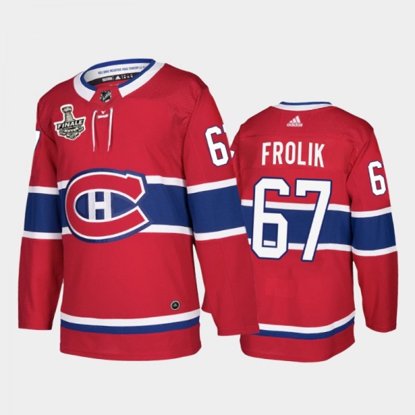 Montreal Canadiens Michael Frolik #67 2021 de la Coupe Stanley Finale Red French-Language Patch Jersey