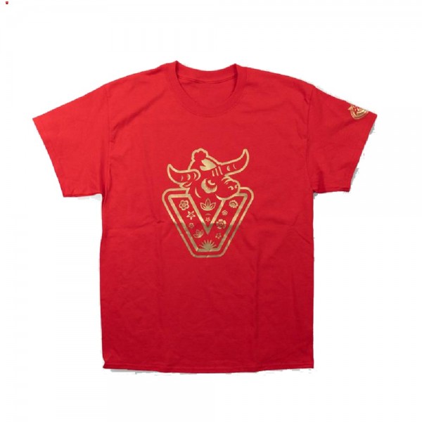 Canucks 2021 Lunar New Year Red OX Head cotton T-S...
