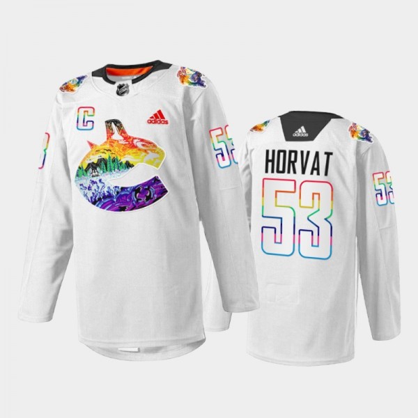 Bo Horvat Vancouver Canucks Pride Night Jersey Whi...