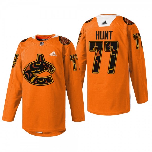 Brad Hunt Canucks 2022 First Nations Night Orange ...
