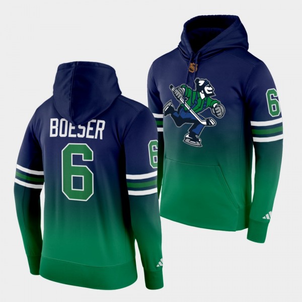 Brock Boeser Vancouver Canucks Reverse Retro 2.0 Navy Green Special Edition Hoodie