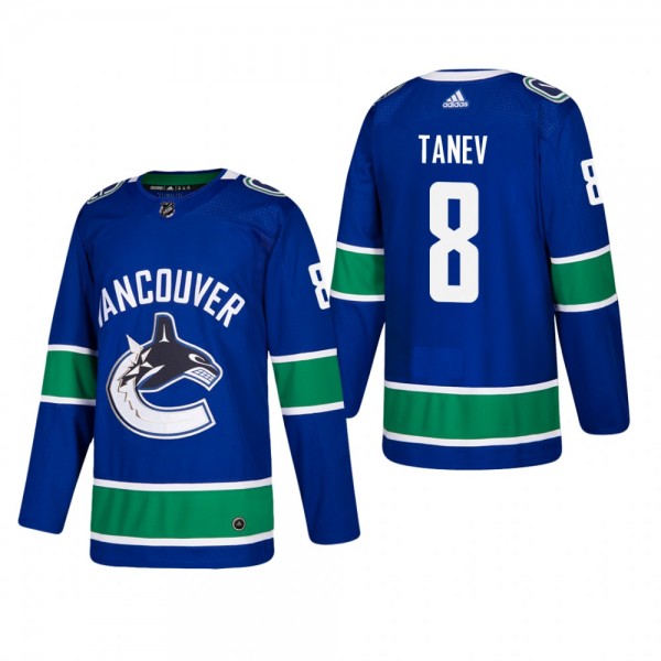 Men's Vancouver Canucks Christopher Tanev #8 Home Blue Authentic Player Cheap Jersey