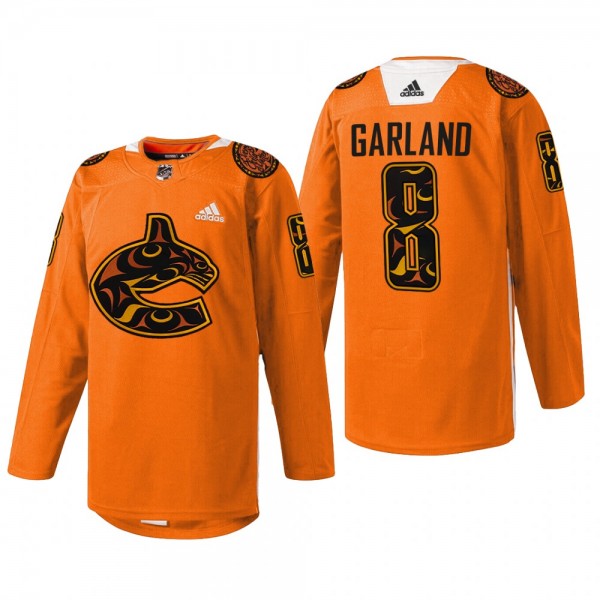 Vancouver Canucks Conor Garland #8 2022 First Nations Night Jersey Orange Every Child Matters