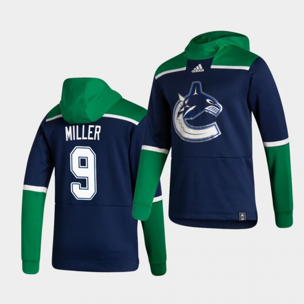 Vancouver Canucks J.T. Miller 2021 Reverse Retro Navy Authentic Pullover Special Edition Hoodie