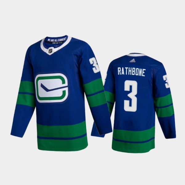 Vancouver Canucks Jack Rathbone #3 Alternate Blue ...