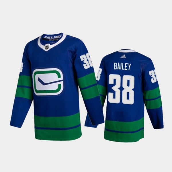 Vancouver Canucks Justin Bailey #38 Alternate Blue 2020-21 Authentic Player Jersey