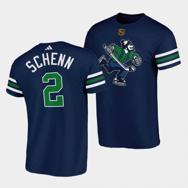Vancouver Canucks Reverse Retro Luke Schenn #2 Navy T-Shirt Johnny Canuck
