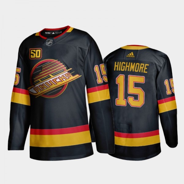 Vancouver Canucks Matthew Highmore #15 Flying Skate Black 2020-21 Authentic Jersey