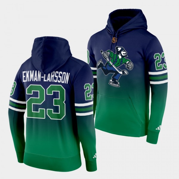 Oliver Ekman-Larsson Vancouver Canucks Reverse Retro 2.0 Navy Green Special Edition Hoodie