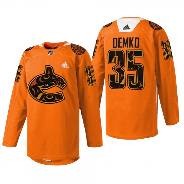 Vancouver Canucks Thatcher Demko #35 2022 First Na...