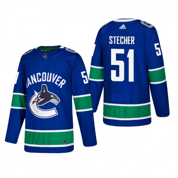 Men's Vancouver Canucks Troy Stecher #51 Home Blue...