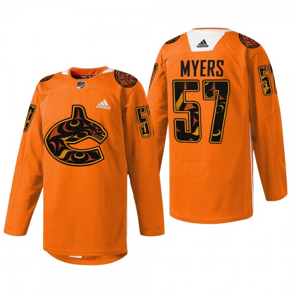 Tyler Myers Canucks 2022 First Nations Night Orange Jersey Every Child Matters