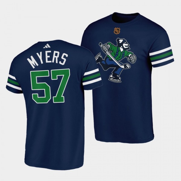 Vancouver Canucks Reverse Retro Tyler Myers #57 Navy T-Shirt Johnny Canuck