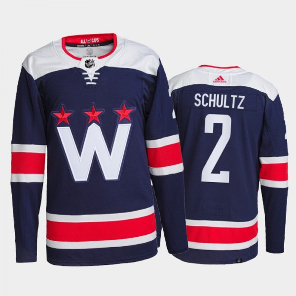 2021-22 Washington Capitals Justin Schultz Alternate Jersey Navy Primegreen Authentic Pro Uniform