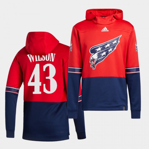Washington Capitals Tom Wilson 2021 Reverse Retro Red Special Edition Pullover Hoodie