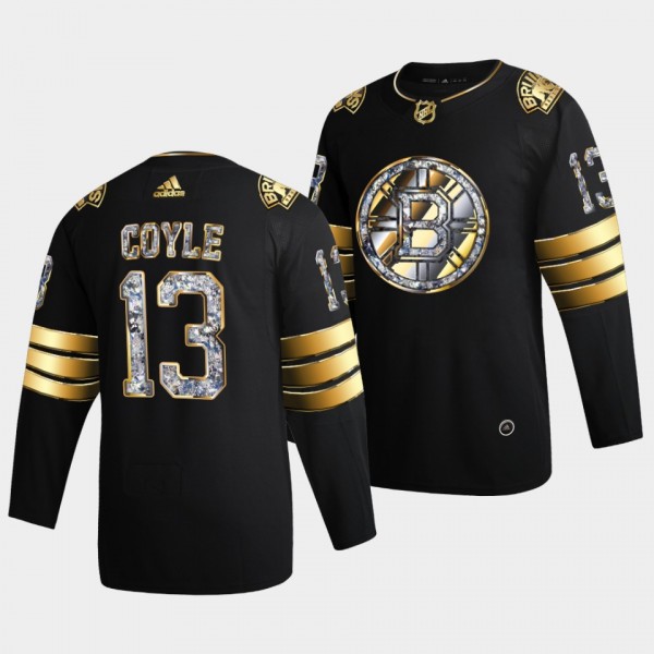 Charlie Coyle Boston Bruins 2022 Stanley Cup Playoffs #13 Black Diamond Edition Authentic Jersey