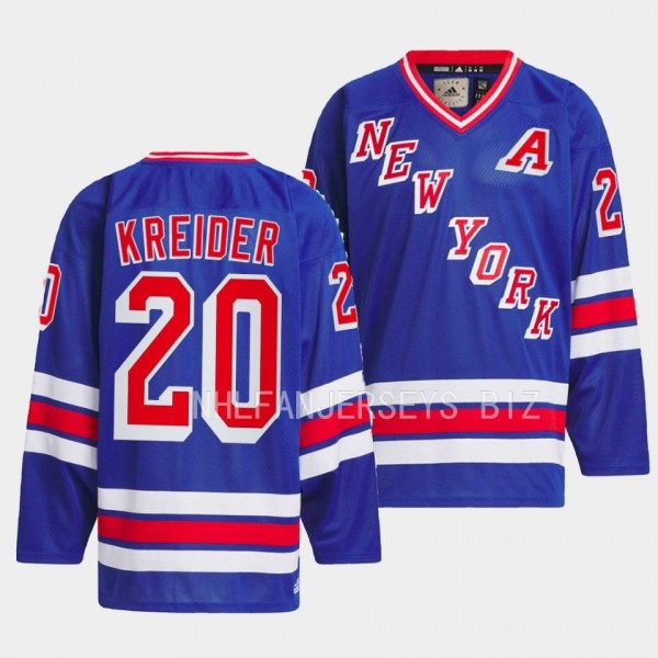 Chris Kreider New York Rangers Team Classics Royal #20 Jersey 1979 Hockey