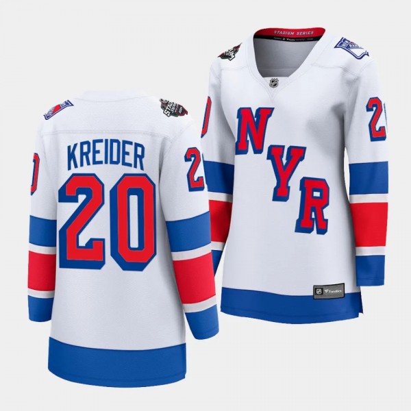 New York Rangers Chris Kreider 2024 NHL Stadium Series Breakaway Player Women White Jersey