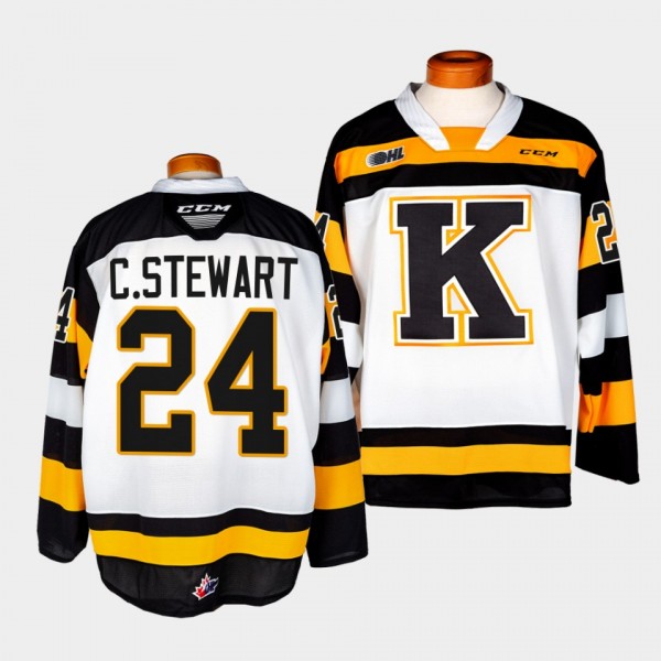 Chris Stewart Kingston Frontenacs #24 White OHL Hockey Jersey Adult