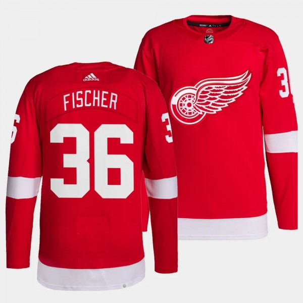 Christian Fischer Detroit Red Wings Home Red #36 P...