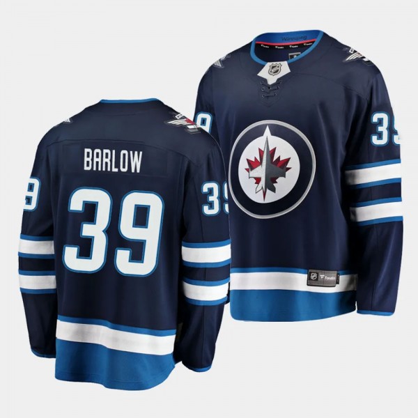 Winnipeg Jets Colby Barlow 2023 NHL Draft Navy Hom...