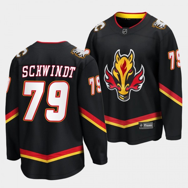 Calgary Flames #79 Cole Schwindt Alternate 2022-23...