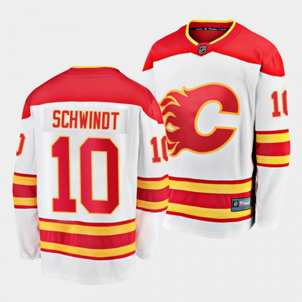 Cole Schwindt Calgary Flames 2022 Away White Break...