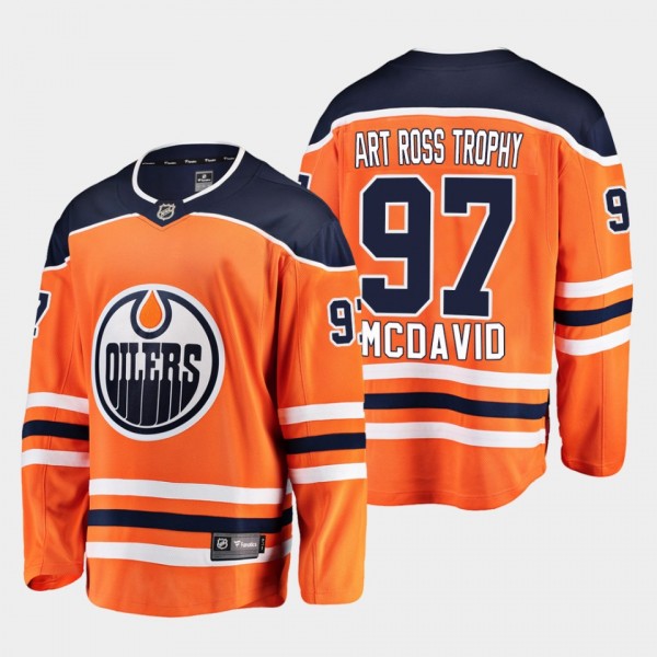 Connor McDavid Art Ross Trophy Oilers #97 Orange J...
