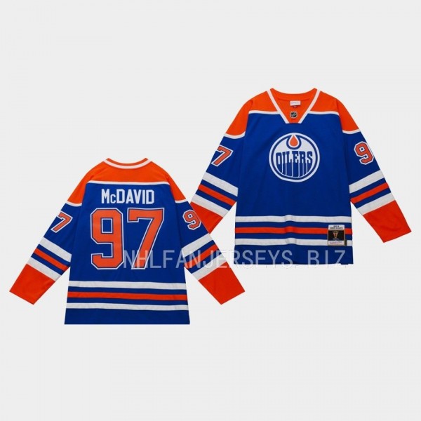 Connor Mcdavid Edmonton Oilers Blue Line 2015 Throwback Blue #97 Jersey Mitchell Ness