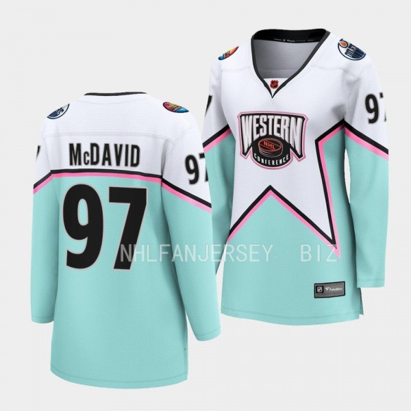 Connor McDavid Edmonton Oilers 2023 NHL All-Star Women Western Conference 97 Jersey Breakaway Player
