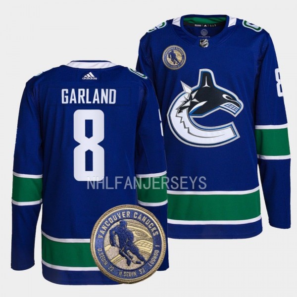 Vancouver Canucks 2022 HHOF Conor Garland #8 Blue ...