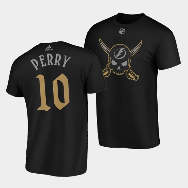 Corey Perry #10 Tampa Bay Lightning Gasparilla inspired Pirate-themed Black T-Shirt