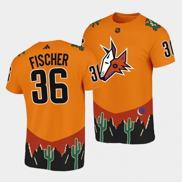Christian Fischer Reverse Retro 2.0 Arizona Coyotes Orange T-Shirt Special Edition