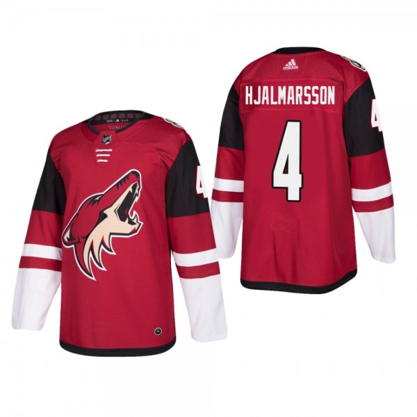 Men's Arizona Coyotes Niklas Hjalmarsson #4 Home Maroon Authentic Player Cheap Jersey
