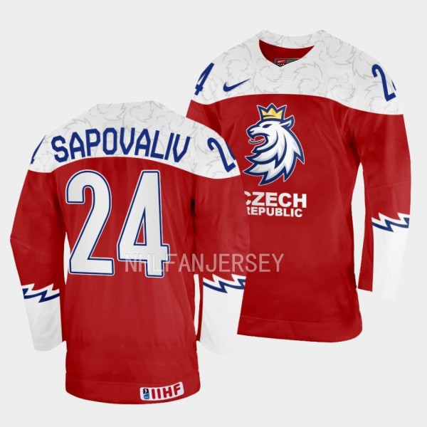 Czech Republic #24 Matyas Sapovaliv 2023 IIHF Worl...