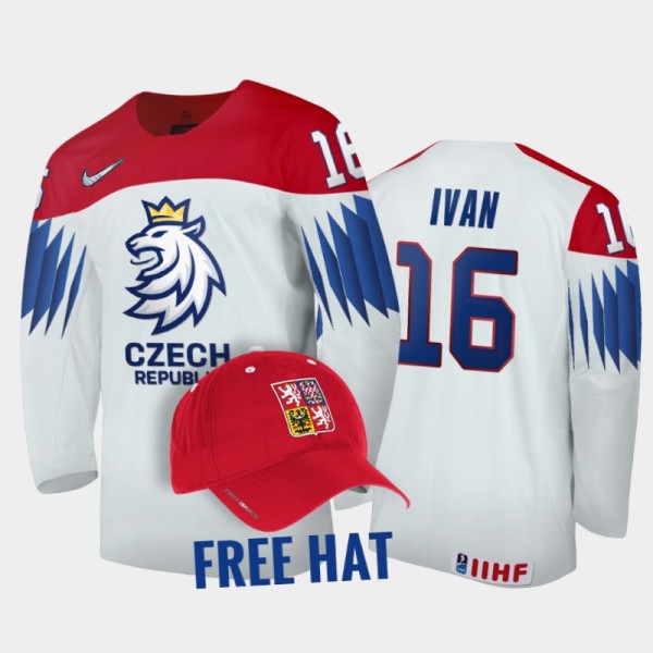 Ivan Ivan Czechia Hockey White Free Hat Jersey 202...