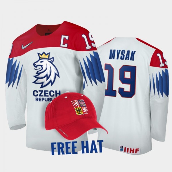 Jan Mysak Czechia Hockey White Free Hat Jersey 202...